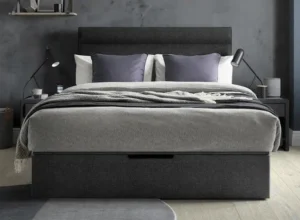 Front Grey Charcoal Ottoman Bed : Midland beds