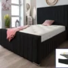 luxury black ruby ottoman storage bed - midland beds