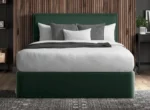 plain green plush ottoman bed full - midland