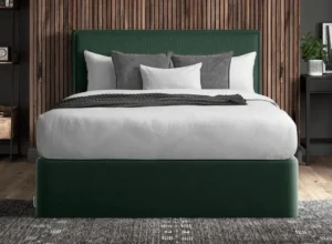 plain green plush ottoman bed full - midland